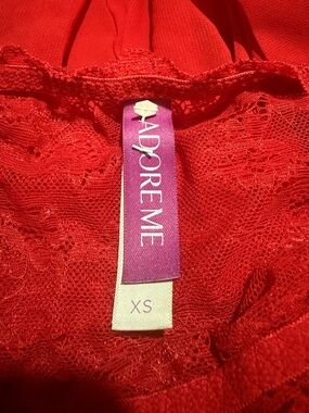 Adore Me Red Lace Intimate Top